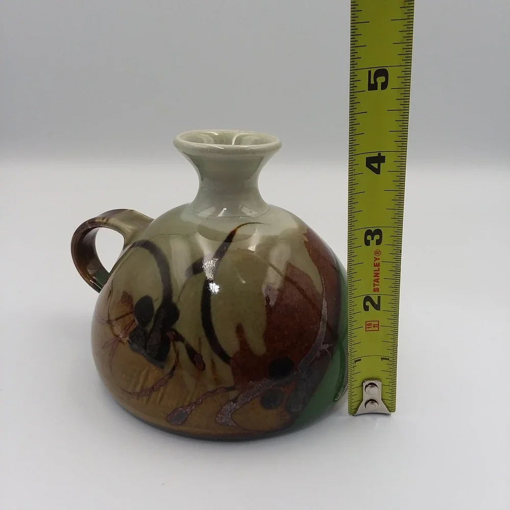 Mc‎ Laughlin Studio Art Pottery Vase Bud Floral Design Earth Tone Colors 5